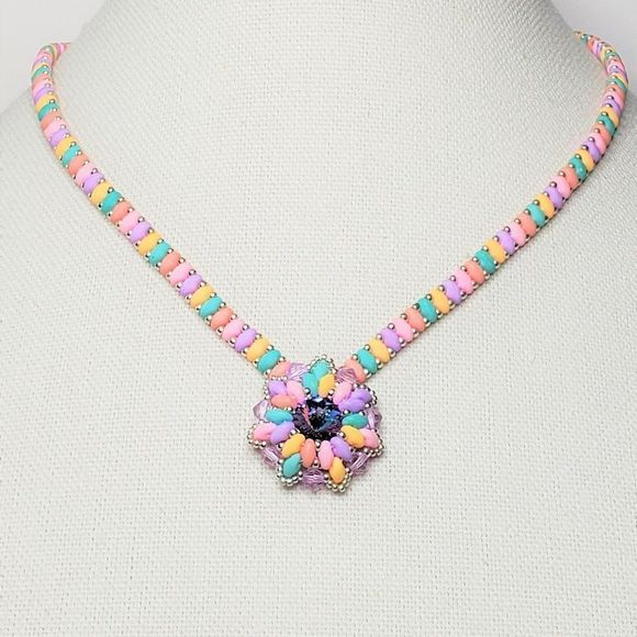 Colorful Handmade Swarovski Necklace Set - Picture 1 of 6